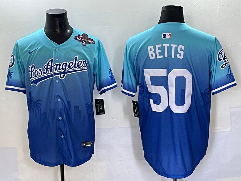 Men 2025 Los Angeles Dodgers #50 Betts Blue Nike MLB Jersey Daoqite style 6->los angeles dodgers->MLB Jersey